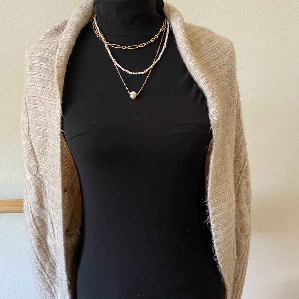 Abercrombie & Fitch Tan/Cream Cardigan Small